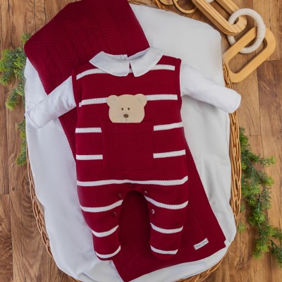  Saída de Maternidade Theodoro - Vermelho Manta Luxo